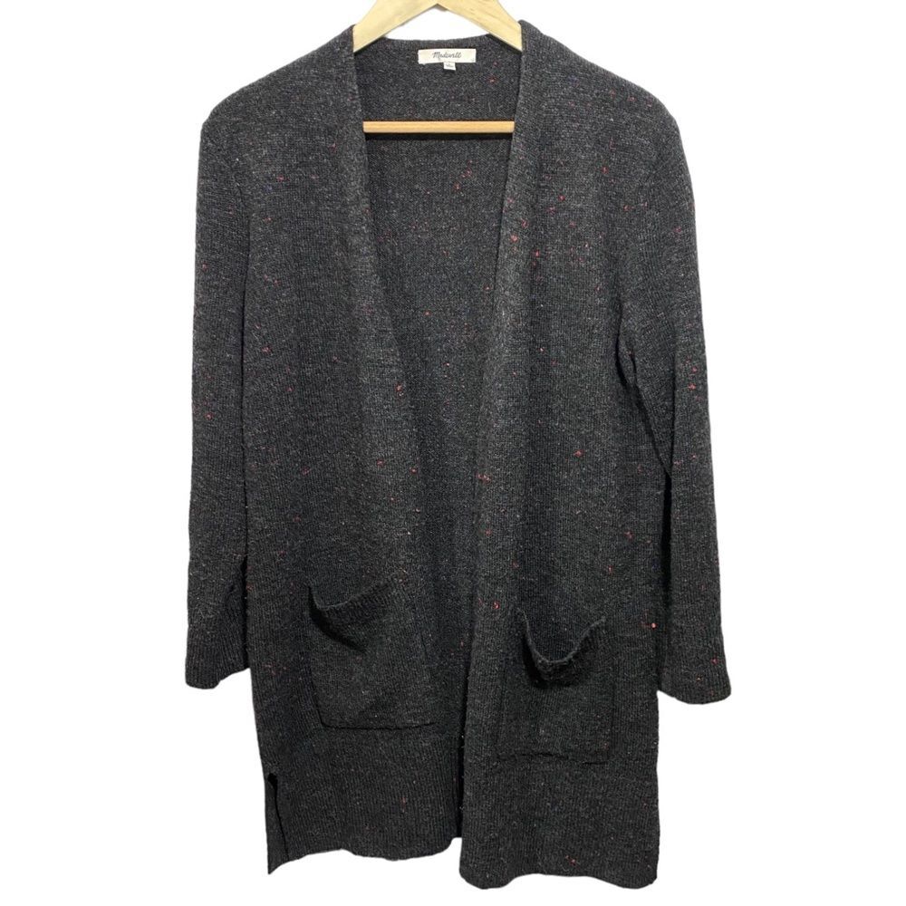 Madewell Sz S Donegal Kent Open Cardigan Sweater Coziest Yarn Gray Wool Blend